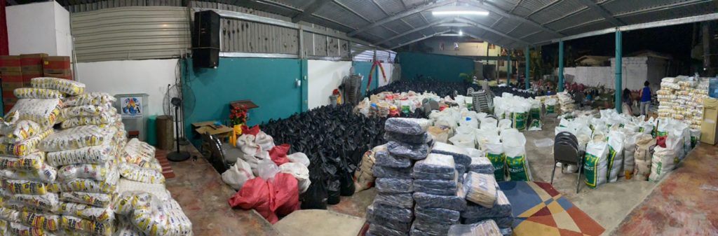 Preparing the bags of Food